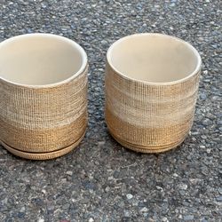 2 New Ceramic Pots 