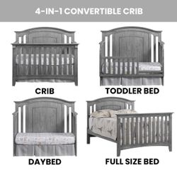 Ozlo Graphite Gray 4 in 1 Crib