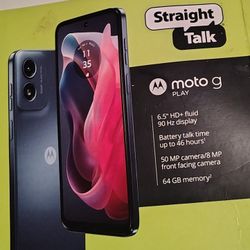 OPEN BOX Straight Talk Motorola Moto G Play (2024), 64GB, Blue - Prepaid