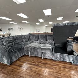 Gray XL Sectional Sofa + Storage
