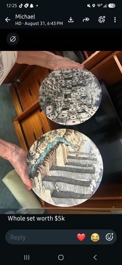 Piero Fornasetti's "Città di Carte" (City of Cards) porcelain plates