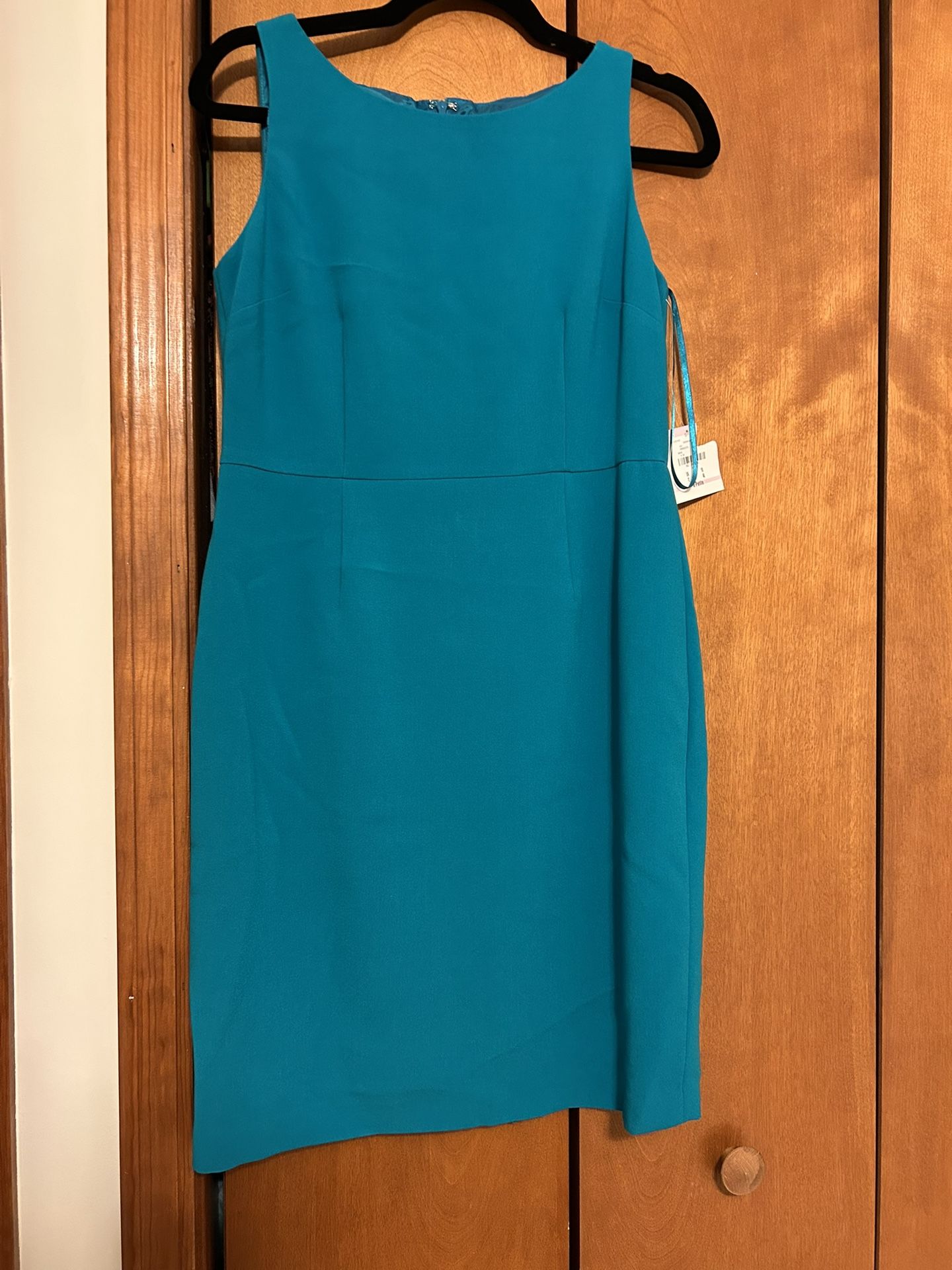Women’s Size 6 Petite Sheath Dress In Teal By Anne Klein New With Tags