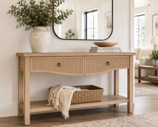 BRAND NEW 60” Studio McGee Fluted Console Table | Entryway Sofa Table | Natural Wood