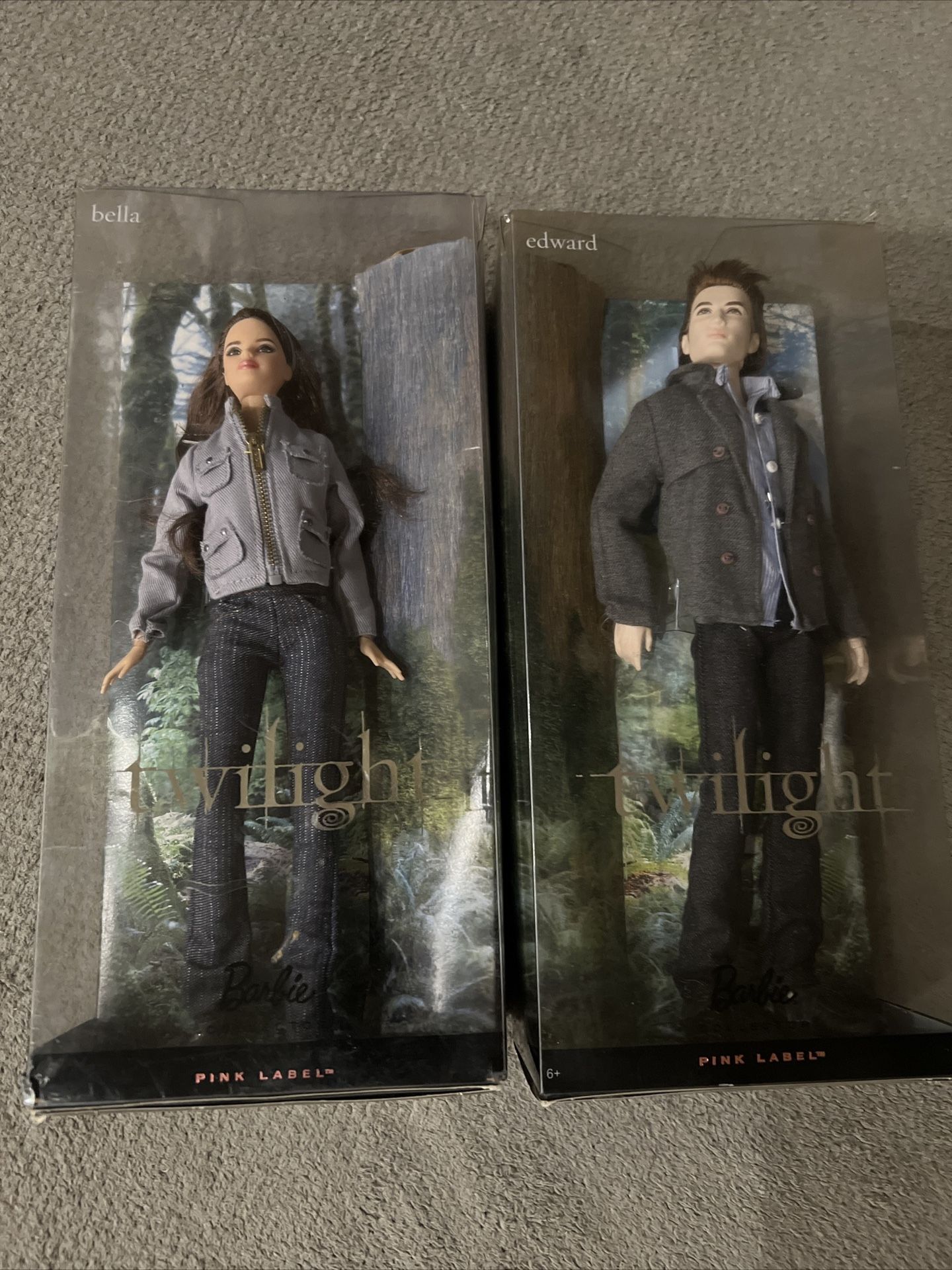 Twilight Barbie Collector Bella & Edward Doll 2009 Mattel Pink Label Set