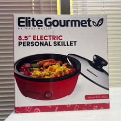 Elite Gourmet 8.5” Electric Personal Skillet (EGL-6101) – Unused Open Box