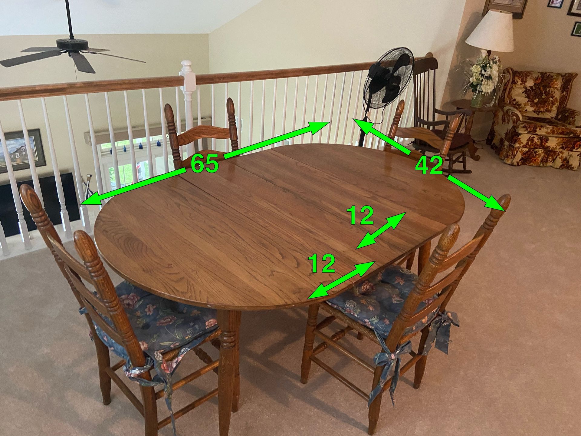 Dining Room Table And 4 Ladder- Back Chairs