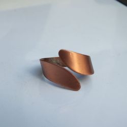 Wrap Around Vintage Copper Ring Band, Western Boho Style Jewelry, Size 11