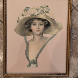 Vintage/Antique framed girl picture