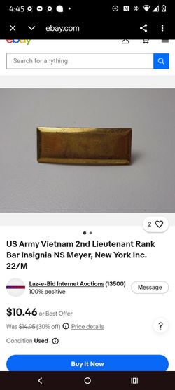 vintage N.S. Meyer, Inc. New York military collar insignia pin
