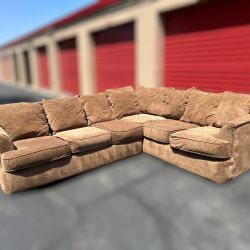 Delivery Available Brown L shape sectional sofa couch