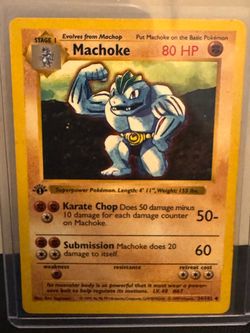 Pokemon First Edition Shadowless Machoke #34