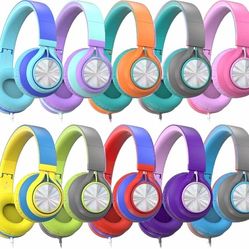 Headphones for kids and Classroom, 10PACK Durable Wired School Headphones for Students with Microphone for Chromebook, Laptop, Tablet, cellphones