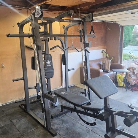 Smith Machine 2001 | Multi-Use Adj Bench | Gym Equipment | Fitness | Squat Rack | Excercise |🔴WEIGHTS AND BARBELL SOLD SEPARATELY 🔴 FREE DELIVERY 🚚