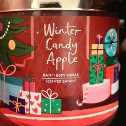 Winter Candy Apple Candle $15  3 Wicks 
