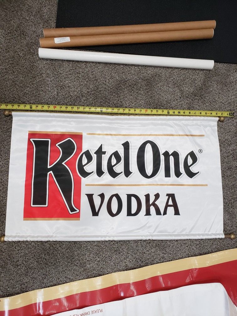 Set Of 8 Bar Signs. Kettle One. Crown Royal. Captain Morgan