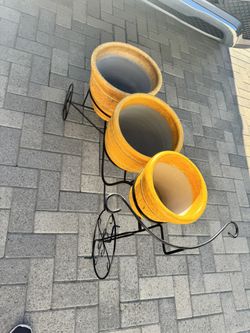 Clay Pot, Mexican Clay Pot And Bicycle