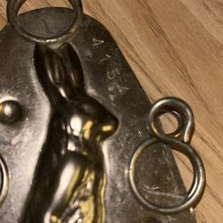 Holland Handicraft Chocolate Mold Bunny Rabbit Pushing Wheel Barrel #4154