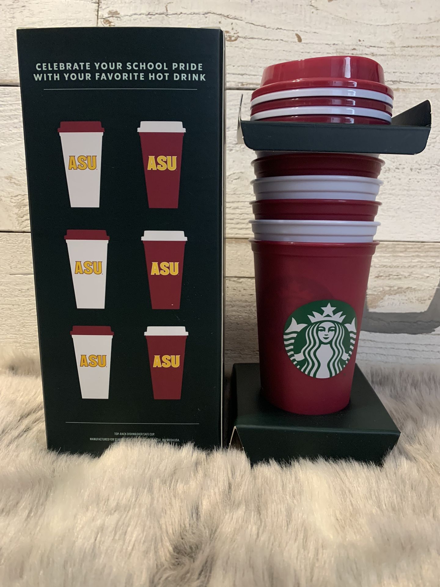 6 PK Of Hot Starbucks Cups & Lids