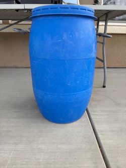 Blue Plastic Storage Barrel