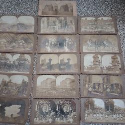 Antique vtg Stereoview Stereoscope card lot Universal Photos Art Co NYC US Navy + 8 cabinet card lot Urlin Pfeifer HB Bull Travel Mementos Souvenir 