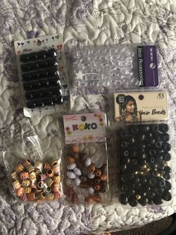 African big/small hair beads 5pks