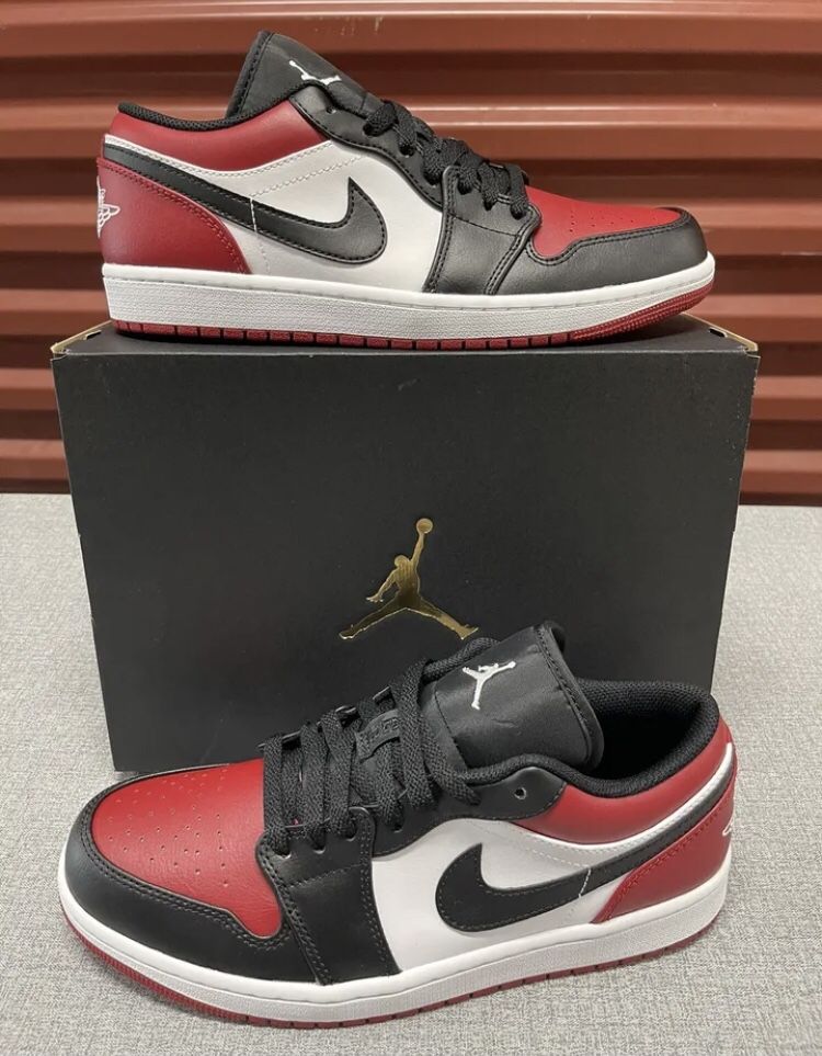 Air Jordan 1 Low Bred Toe Size 6y / 6.5y / 7.5 / 10 / 10.5 / 13