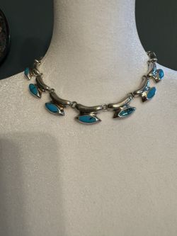 Women’s necklace silver .925 and turquoise from Mexico