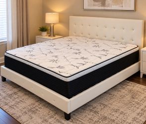 Bed frame white queen size new