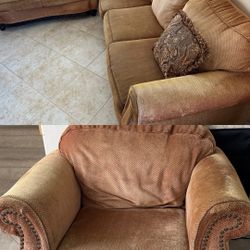 Set Of 3 Brown Couches Sofas