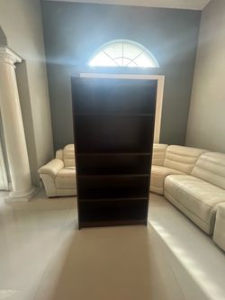 Tall Dark Brown Bookcase with 5 Shelves