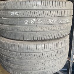 💵PAIR OF USED TIRES💵 285/35/22 PIRELLI SCORPION