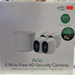 Arlo 4 Wire-Free HD Security Cameras 100% Wire-Free | Indoor/Outdoor | Night Vision $199.99