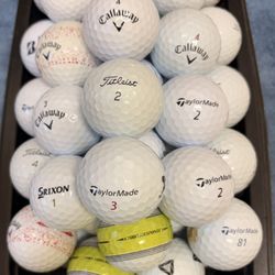50 Golf Balls As Pictured Titleist , Taylormade, Bridgestone, Callaway…. 