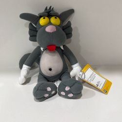 The Simpsons Scratchy Gray Cat Plush Stuffed Animal Toy 12" Matt Groening Brand New W/ Tag
