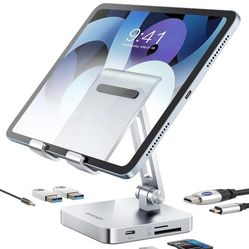 BYEASY USB C Hub with Stand, 7 in 1 Docking Station