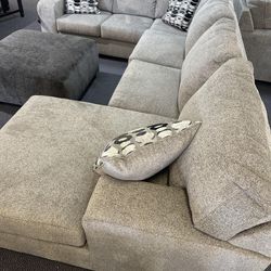 Ballinasloe Platinum Gray Huge Cozy Sectional Sofa With Chaise /P