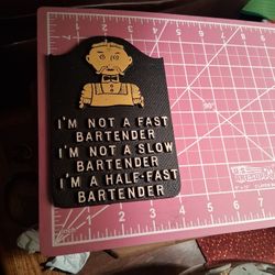 VINTAGE IRON BARTENDER PLAQUE 