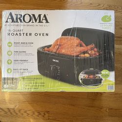 Brand New sealed Aroma 18 Quart Roaster Oven Fits XL Turkey/ Beef Roast And Can Make Many More Dishes! Perfect For Big Christmas Dinners!