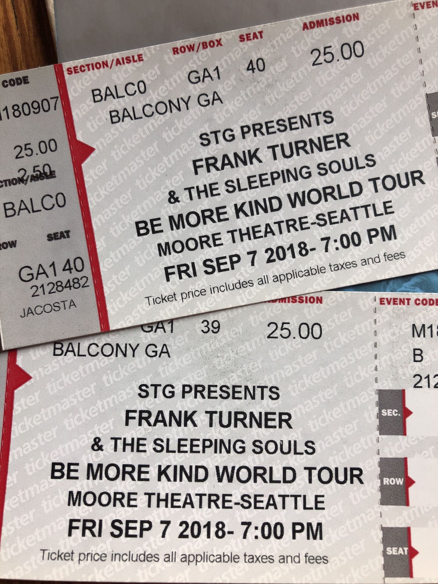 Two tickets - Frank Turner and the Sleeping Souls