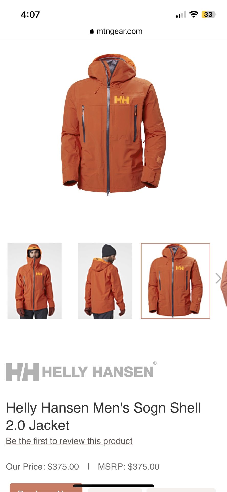 Helly Hanson Men’s Sogn Shell Jacket