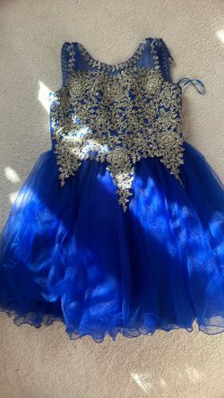 Blue fancy kids dress, 14 year old