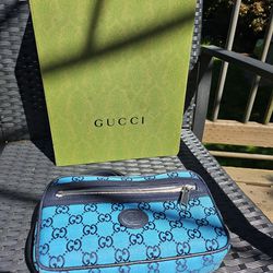 Gucci Blue GG Canvas Marmont Belt Bag