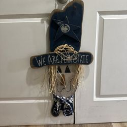 We Are Penn State scarecrow decoration