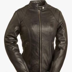 First Manufacturing Ladies Leather Motorcycle Jacket  Size 3x