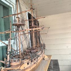 Vintage Handmade Ship From The 1700s Replica Quality Made, This Ship Is Handmade Strings Just Need To Be Put Back Up, Beautiful Peace Asking $300