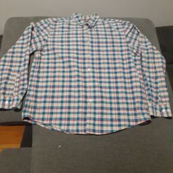 LL Bean Signature Plaid Cotton Flannel Slim Fit Long Sleeve Mens SZ XL