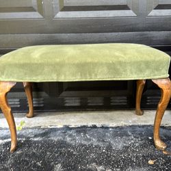 FREE vintage green velvet upholstered bench