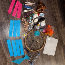 yarn embroidery threads & craft supplies lot