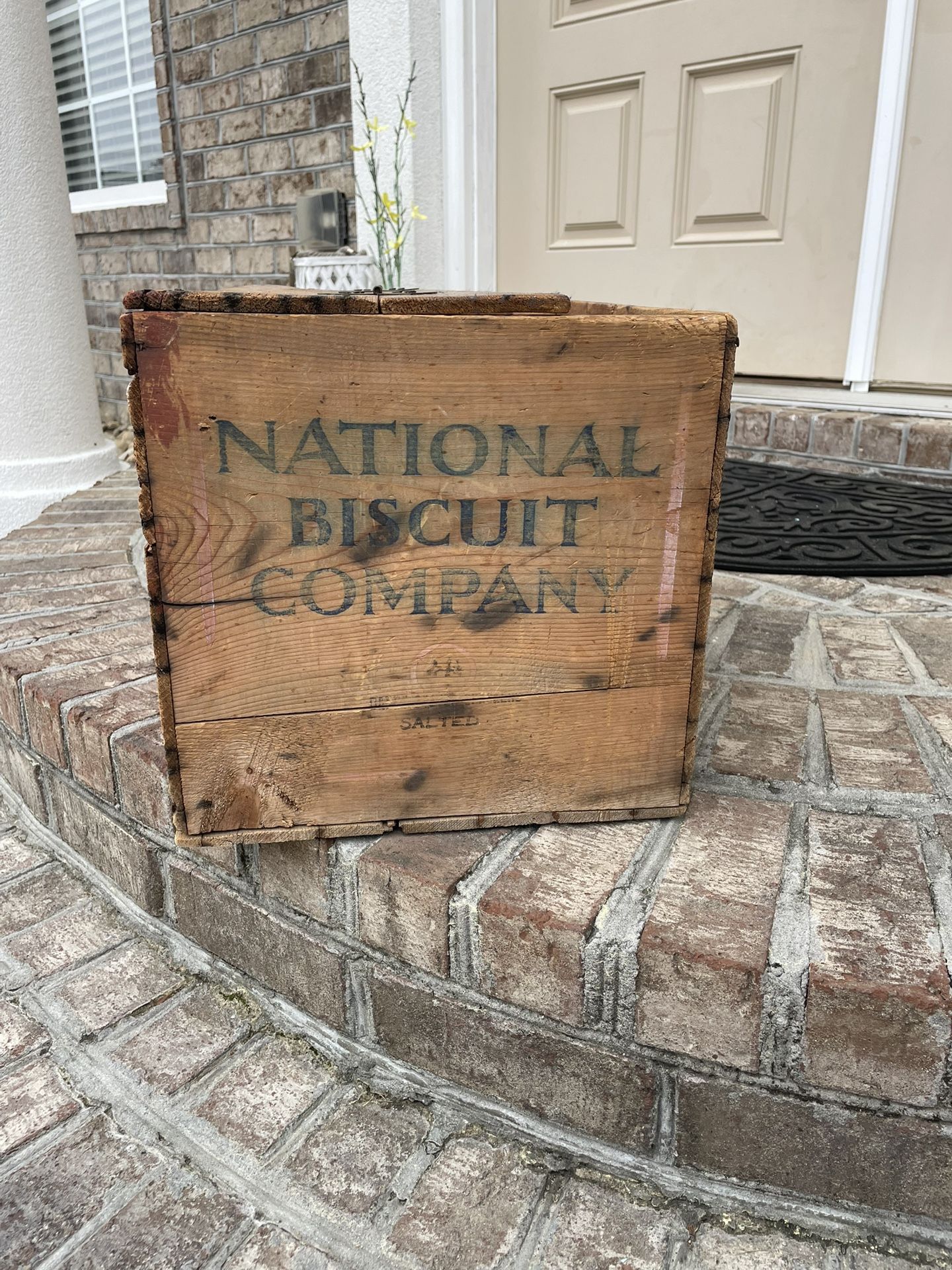 Vinatge Wood National Biscuit Company Storage Chest. 31.5”x 13.5” Original. 13.5” tall.