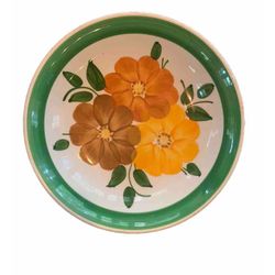 Vintage Gary Valenti Maspeth Pasta Bowl Hand Painted in Italy Floral Design 9”